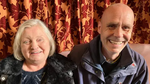 Michelle (left) and Ian Jones sitting in the Lord Nelson pub  