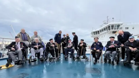 The veterans on board the Brittany Ferries ship Mont St Michel