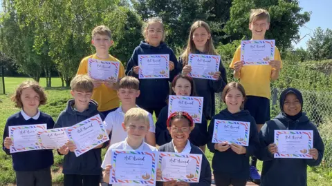 Federation of Fairfield and Colneis School students with certificates