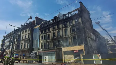 SFRS A general view of the aftermath of a fire at the former Debenhams department store in Edinburgh.
