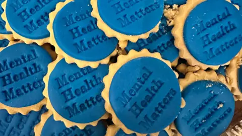 Scarborough Whitby and Ryedale Mind Biscuits embellished with the phrase 'Mental Health Matters'