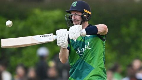 George Dockrell's unbeaten innings of 53 helped Ireland beat the Netherlands by three runs in the final tri-series contest in Voorburg