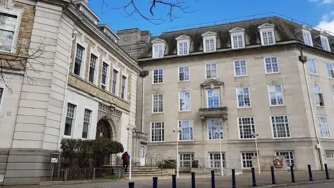 County Hall - a big, brown building, the home of KCC