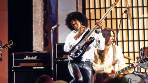 BBC Phil Lynott playing guitar with Thin Lizzy