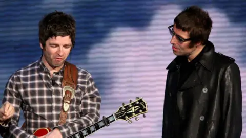 Getty Images Brothers Noel and Liam Gallagher pictured together in 2009
