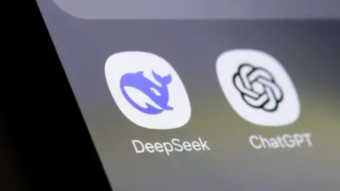 Reuters Deepseek and ChatGPT app icons are seen in this illustration