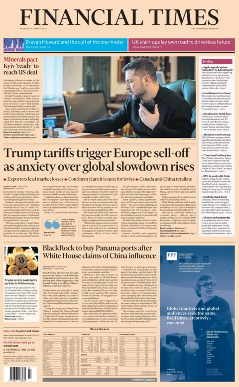  “Trump tariffs trigger Europe sell-off as anxiety over global slowdown rises.”
