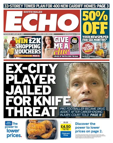 South Wales Echo Front page of the South Wales Echo 