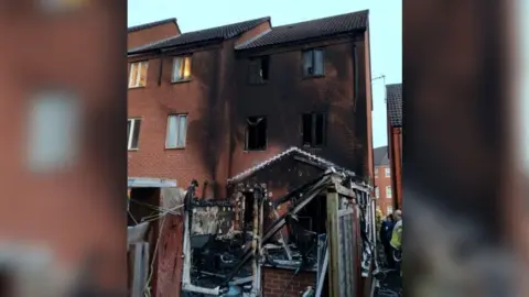 Leicestershire Police An image of a property damaged by a fire 