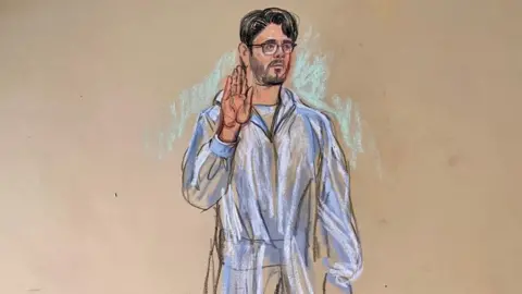 Shooting suspect Elias Rodriguez, 31, is seen in courtroom sketch in U.S. District Court in Washington, D.C