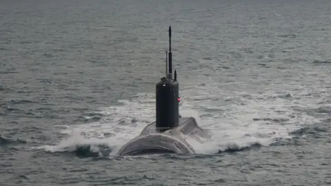A Russian submarine on the surface 
