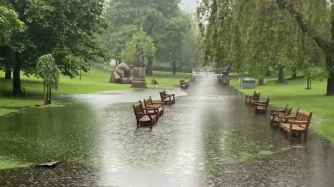 City of Edinburgh Council Flooding in Princes Street Gardens