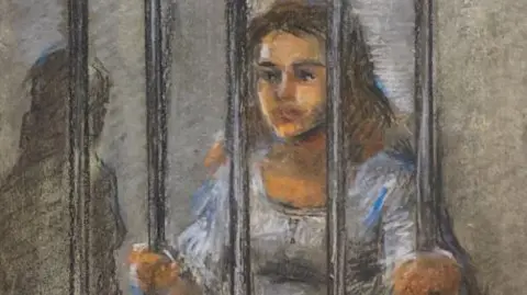 Dr Shanaka Kulathunga Court sketch of Charlotte May Lee appearing in court.