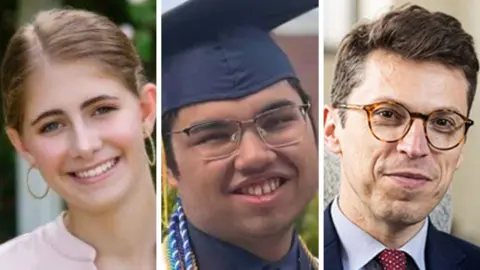 College Republicans of America/GoFundMe/MIT A composite image shows Brown University shooting victims Ella Cook and Mukhammad Aziz Umurzokov, and another shooting victim, MIT professor Nuno Loureiro