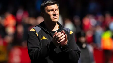 Hull City boss Sergej Jakirovic applauds the fans