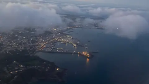 BBC A view of St Peter Port, Guernsey from the air.