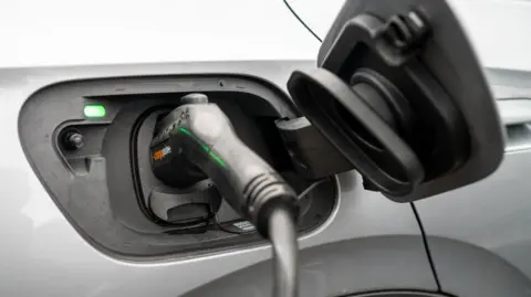 Getty Images Library image of a Volkswagen ID.4 electric car as it recharges its batteries November 14, 2023. 