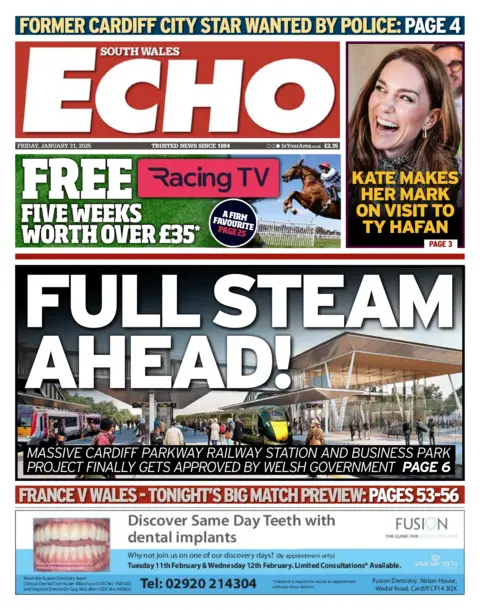 South Wales Echo South Wales Echo front page