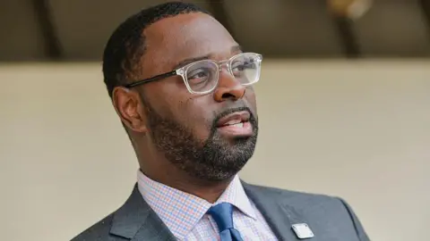 Getty Images Memphis mayor Paul Young in a grey suit