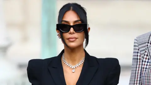 A headshot of Kim Kardashian