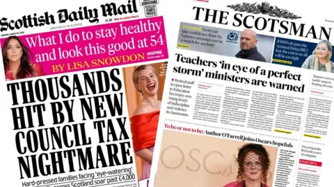 index picture combining the front pages of two newspapers