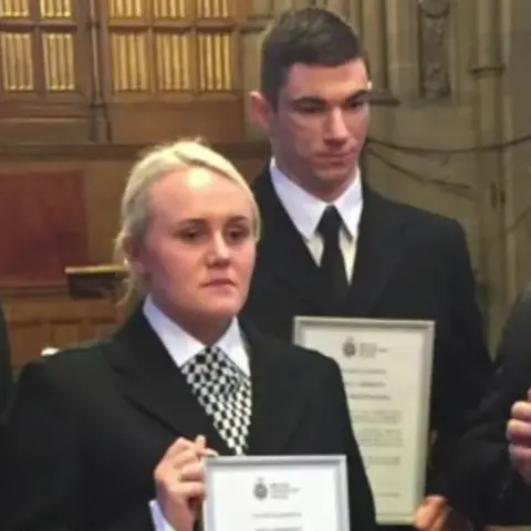 BBC PC Bullough and PCSO Renshaw receiving bravery commendations