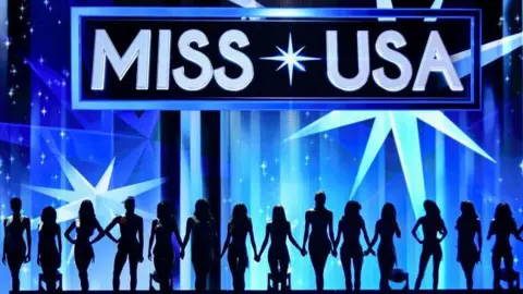 Getty Images Delegates pose onstage during the 73rd annual Miss USA Pageant at Peacock Theater in  2024 in Los Angeles, California (File pic)