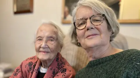 103-year-old Marion Gore and daughter Sheila who has proxy access to order her prescriptions