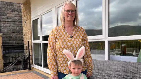 Sue Nicholls said that her grandson enjoys visiting the residents.
