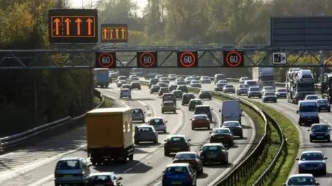 PA a smart motorway with 60mph signs above 