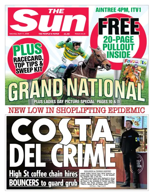 The headline on the front page of the Sun reads: "Costa del Crime."