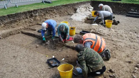 Chichester District Council Archaeological dig at Priory Park, Chichester