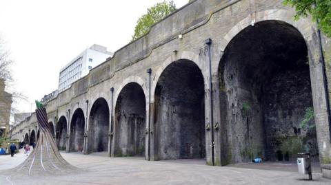 Arches by Forster Square station 