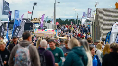 A general view of the busy showground