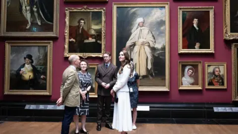 Getty Images Princess of Wales stands in front of Joshua Reynolds' Portrait of Mai during the reopening of the National Portrait Gallery on June 20, 2023