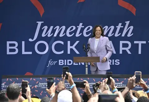 Getty Images Kamala Harris in Atlanta, Georgia