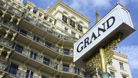 Exterior of the Grand Hotel in Brighton