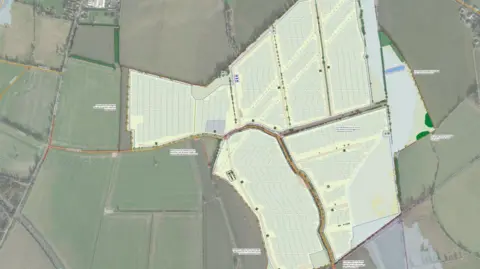 Greater Cambridge Shared Planning Aerial image of the area that will be covered by the solar farm