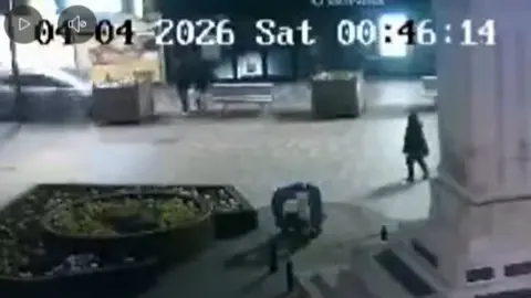 Facebook A grainy CCTV image of the crash scene.