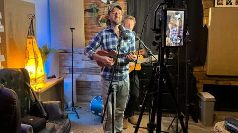 The Whiskey Brothers recording a music video for TikTok