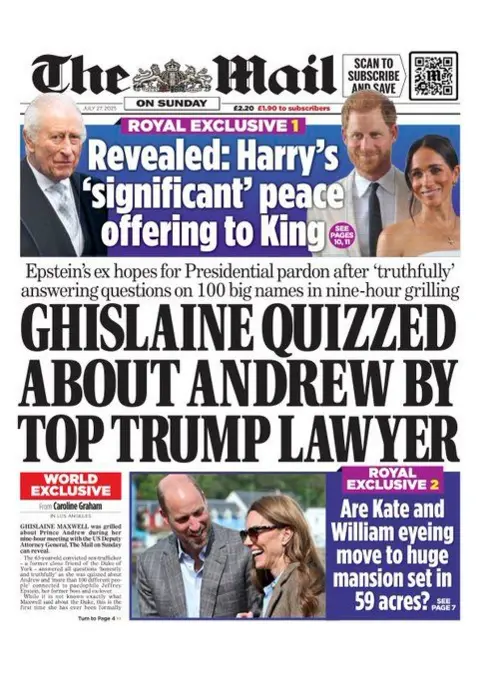  Harry's 'significant' peace offering to King' and and the Prince and Princess of Wales, with "Are Kate and William eyeing move to huge mansion set in 59 acres?" 