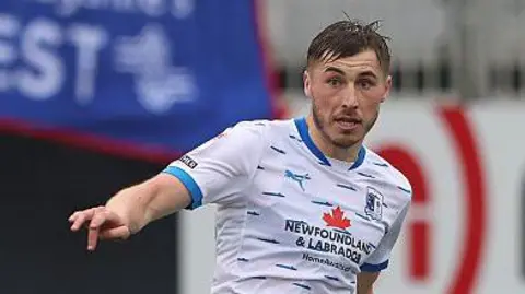 Dean Campbell in action for Barrow against Chesterfield in the 2024-25 season