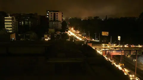 Getty Images View of a traffic jam in Quito, during a national blackout in 2009