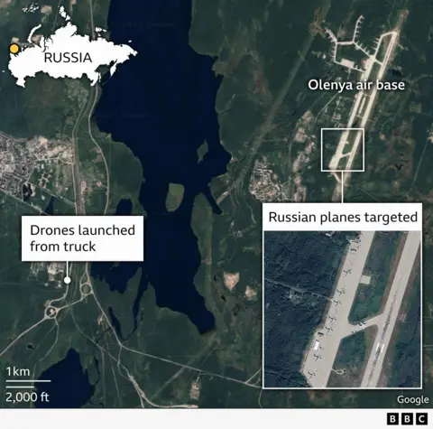 Map of Olenya air base