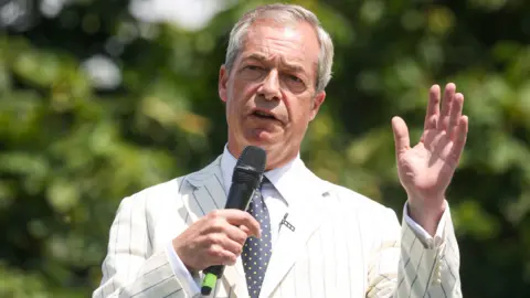 Getty Images Nigel Farage at a campaign event in Maidstone