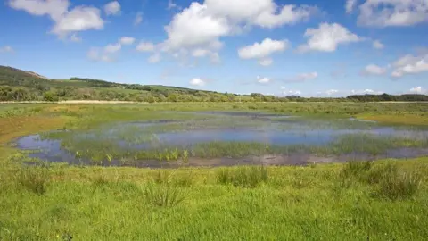 Getty Images A big water pool in a grassy hillside