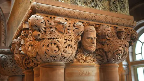 Getty Images Staircase head carving