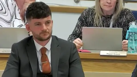 Ben Westwick sat in a Basildon Council meeting.