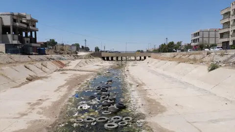 The river dried up in Syria