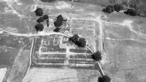 Caerhun or Canovium Roman fort, Conwy; a rebalanced image revealing new details of buried Roman buildings (17 July 2026).